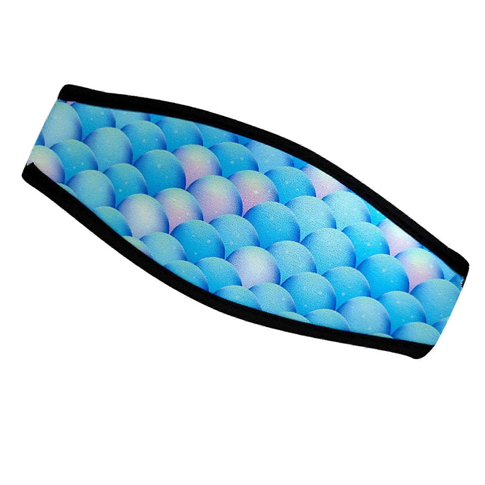 Scuba Strap Neoprene Head Strap Cover For Snorkel Protect Band Straps, Blue Shell Pattern, Adjustable Universal Fit