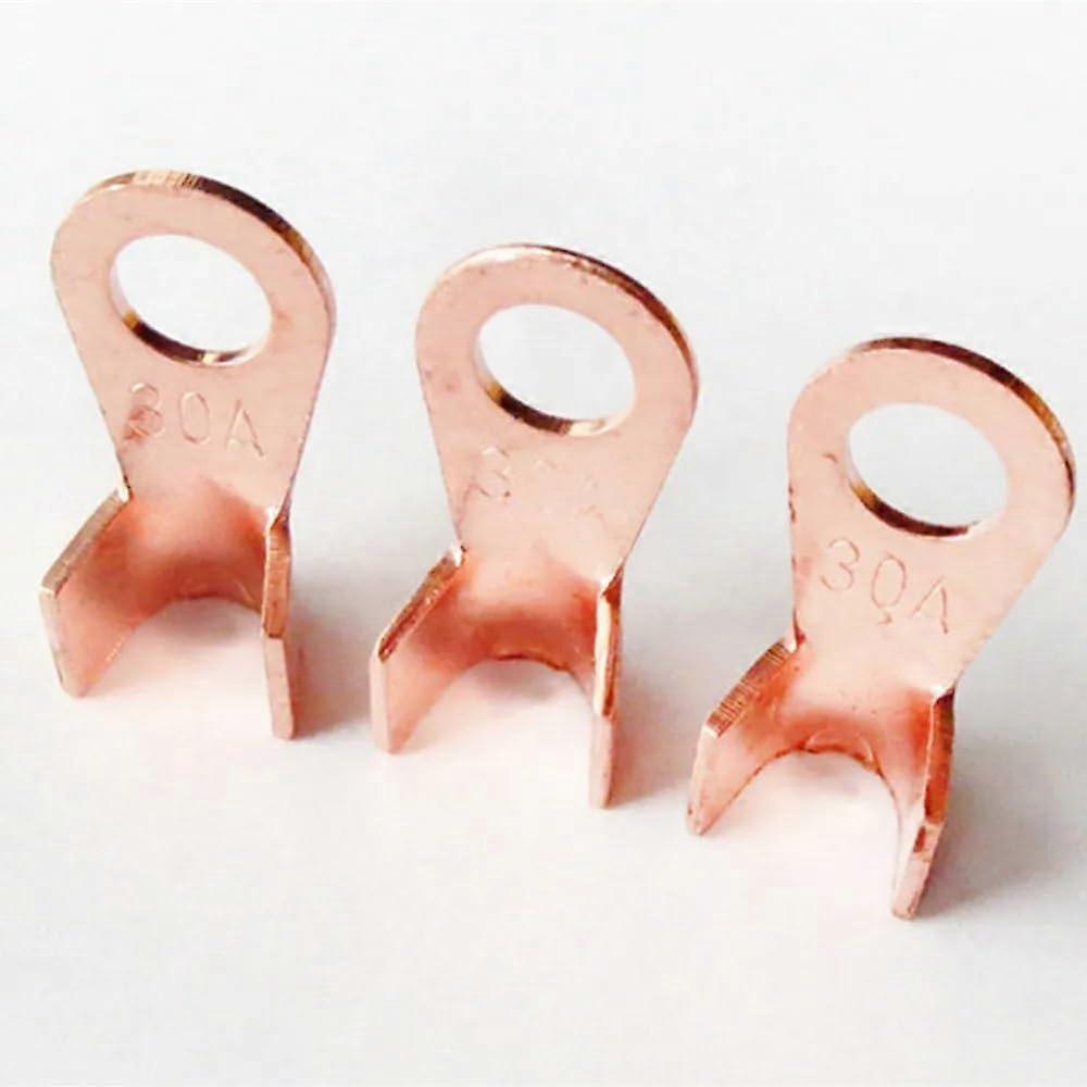 OT-30A 20pcs Copper Circular Splice Terminal 6mm Diameter Connector for 2.6-6mm Wire L4 Compatibility
