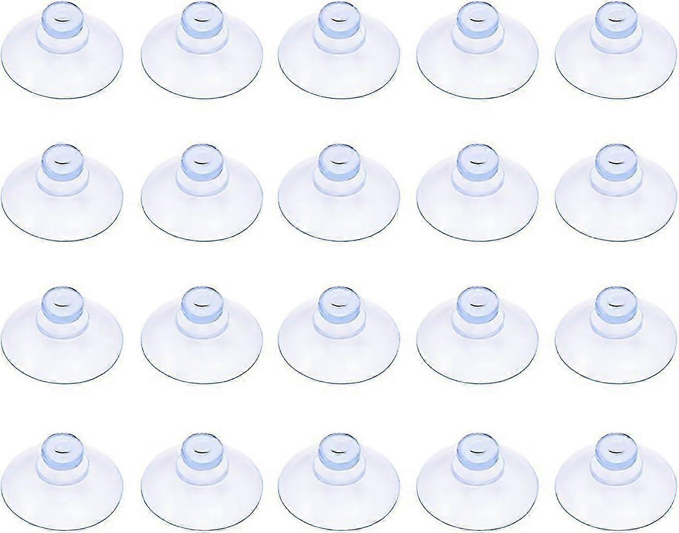 Pack of 20 Small Clear Plastic Suction Cups, No Hook, 30mm