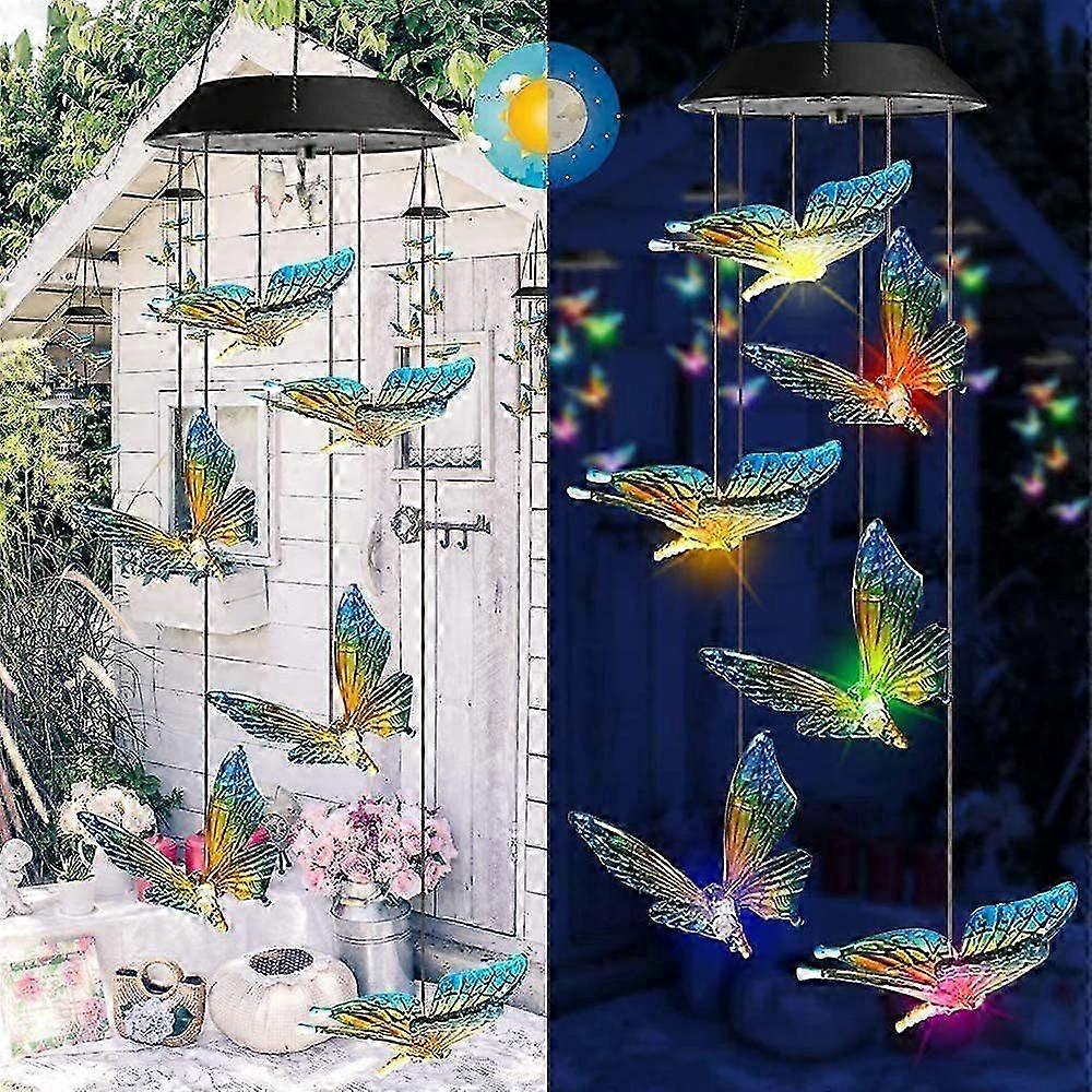 Color changing wind chime butterfly, LED decorative