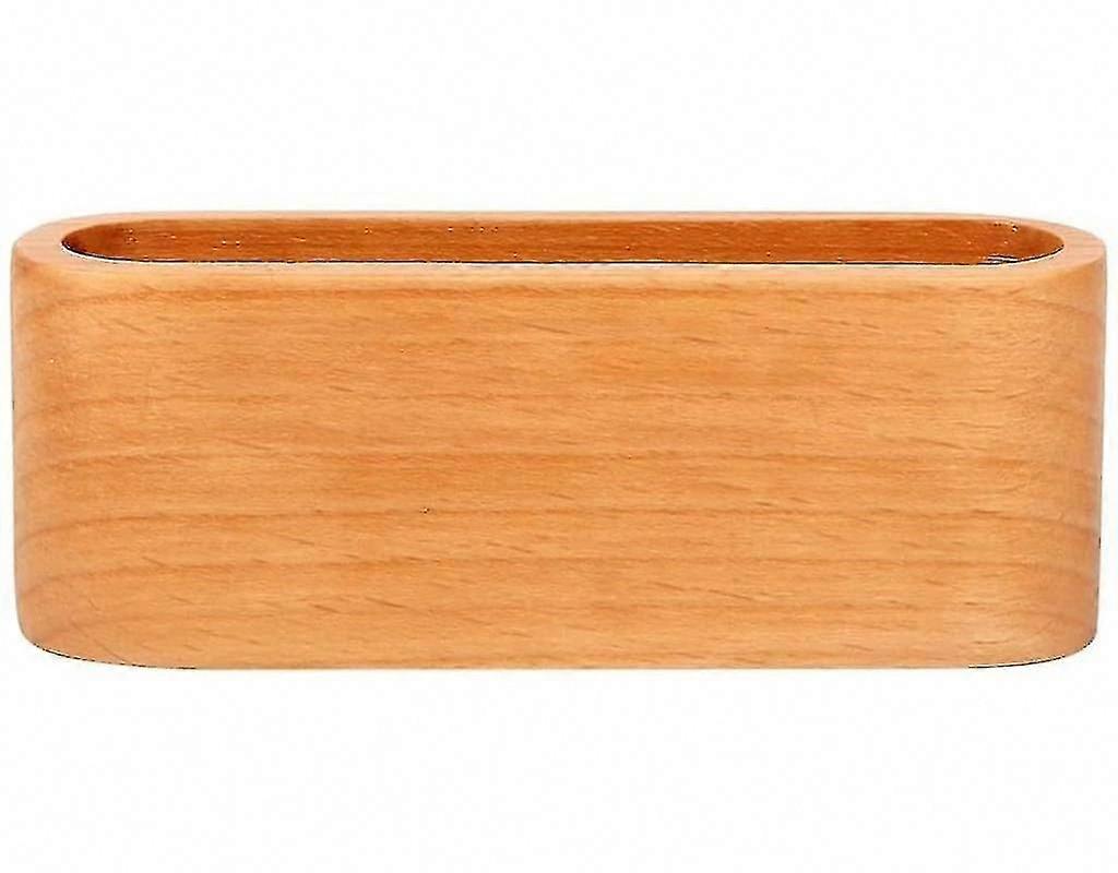 Wooden Business Card Holder with Compartment for Name Cards and Stand for Desk & Worktop
