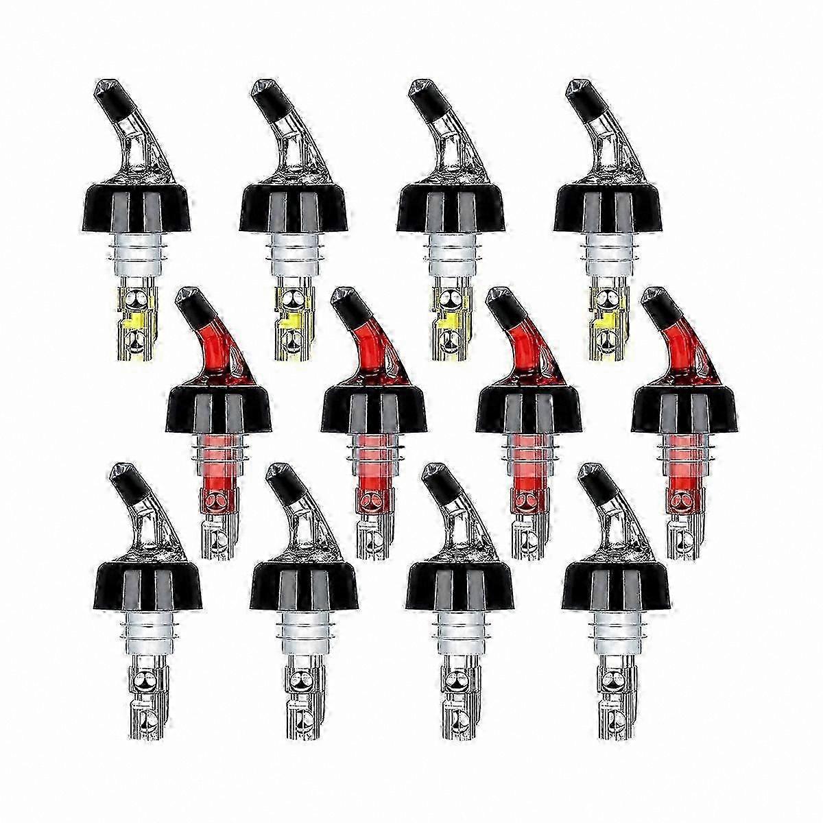 30ml Measured Pour Spouts for Liquor Bottles, Set of 12 Automatic Dispensers for Home Bar Use