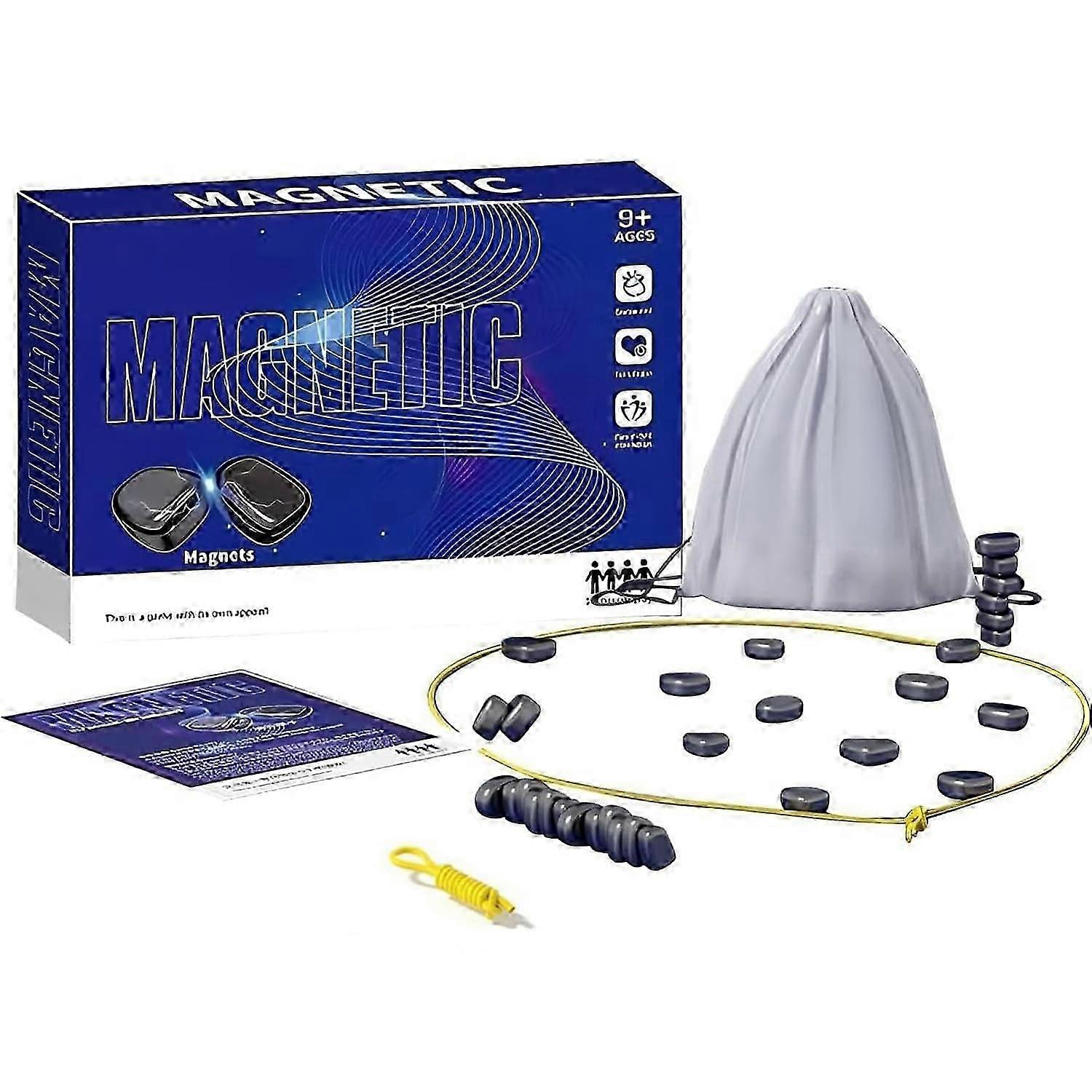 Magnetic Chess Game Stones Magnet Game With String Party Travel Fun Table Top Magnetic Strategy Game