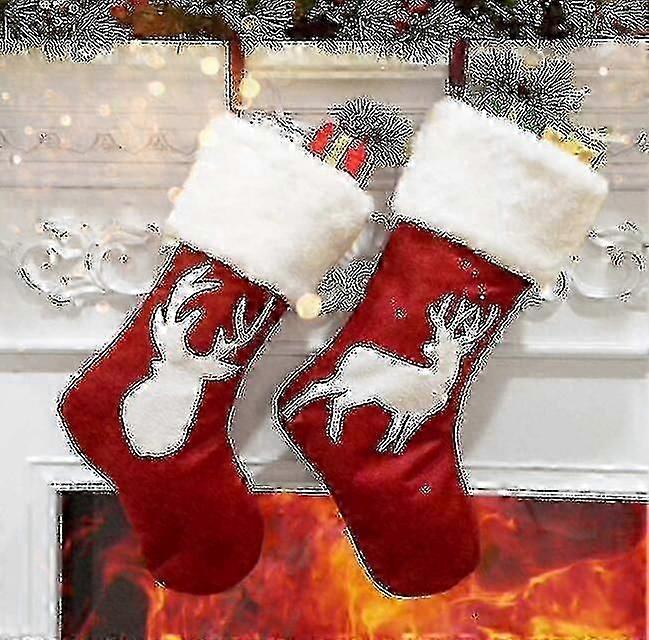 Calze di Natale 2 pz, 18 pollici, decorazioni per feste in famiglia