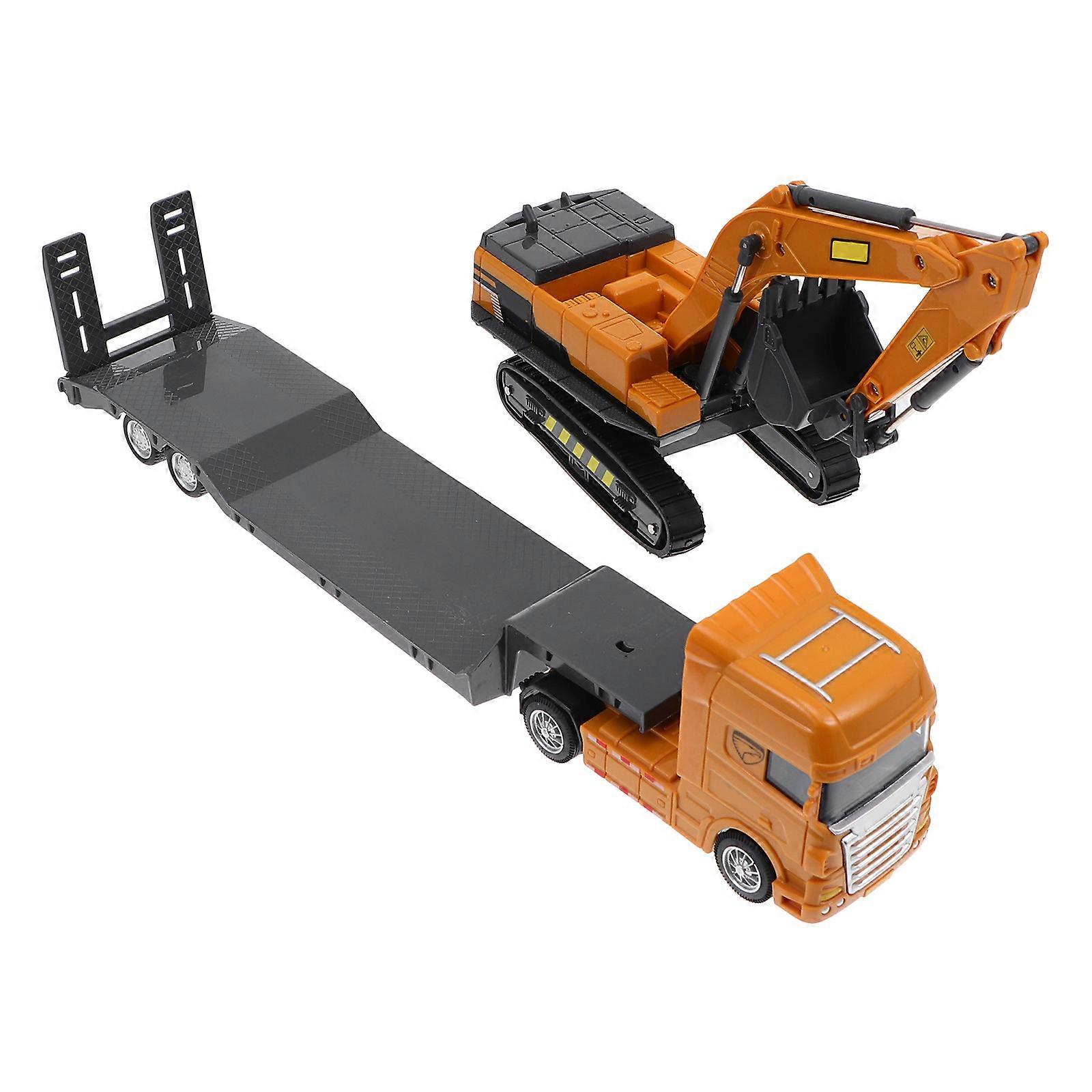 Engineering Truck Models Construction Vehicle Toy Kids Gift Giving Yellow Plastic Material Promote Hand-Eye Coordination 1 Set