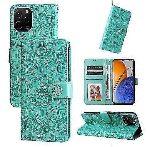 For Huawei nova Y61 Embossed Sunflower Leather Phone Case