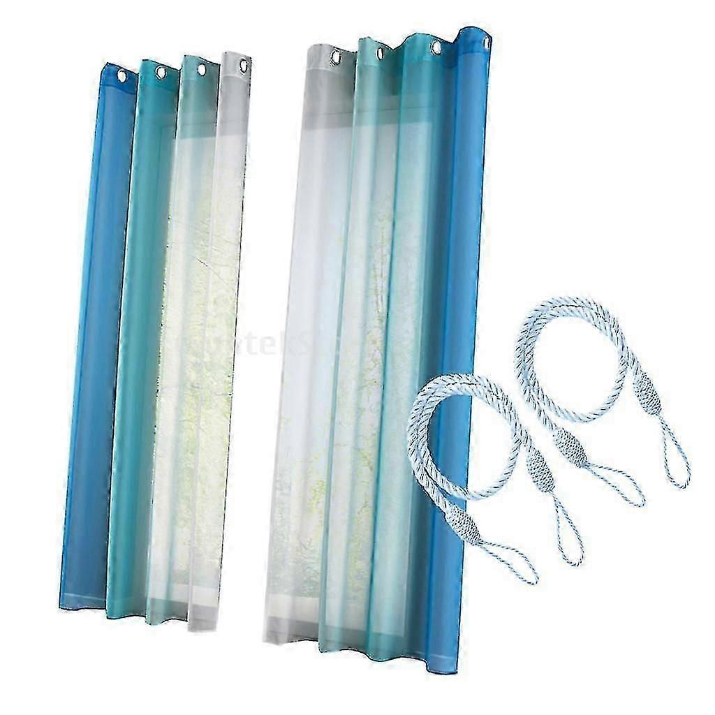 2 Pcs Voile Sheer Window Curtain Panel Total Width 280cm Size XL hr