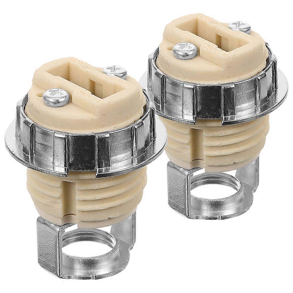2pcs Ceramic G9 Light Threaded Socket Screw-in Light Bulb Socket Light Bulb Holder Replacement