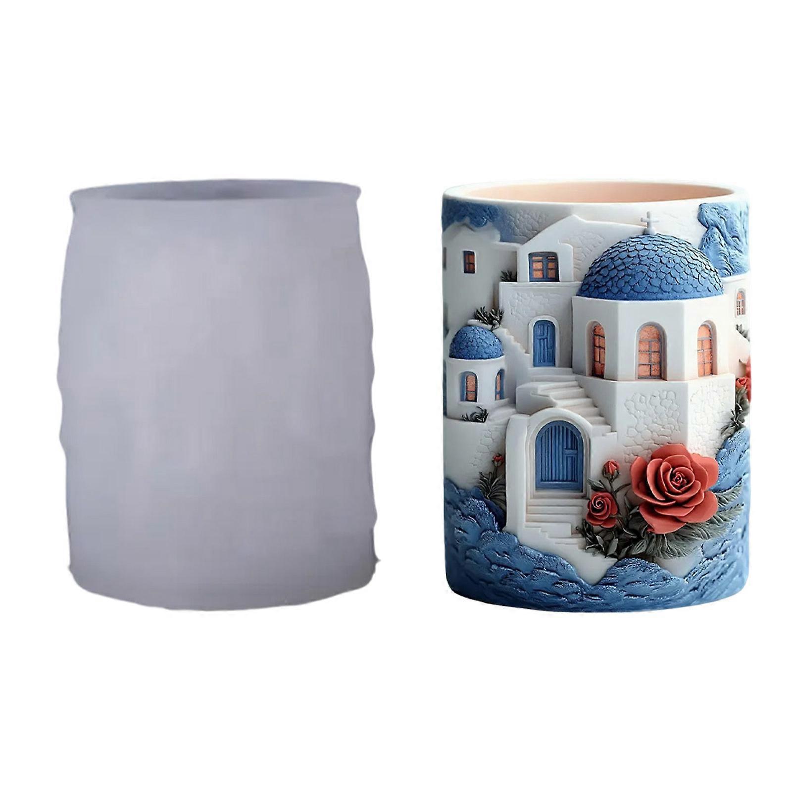 Flexible Silicone Cup Shape Planter Mold For Resin Art Concrete Cement Casting And Decorative Candle Container Multicolor