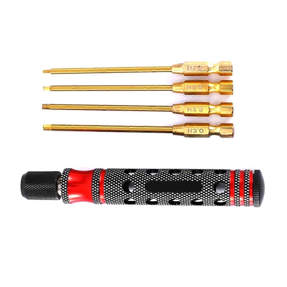 Hexagon Screwdriver Set 1.5,2.0,2.5, 3.0mm Quick Change Hex Key, Red
