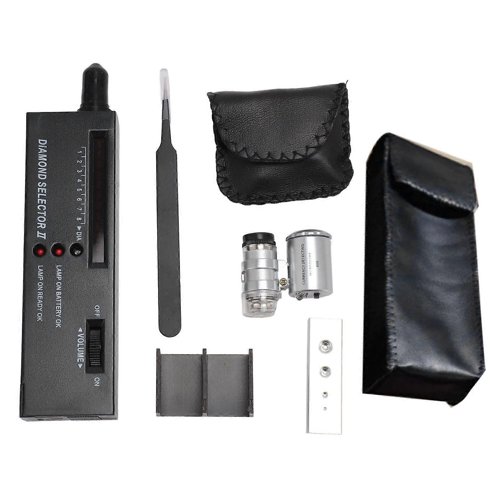 Diamond Tester Pen High Accuracy Jewelry Diamond Tester 60X Mini LED Magnifying Professional Diamond Selector Thermal Conductivity Meter