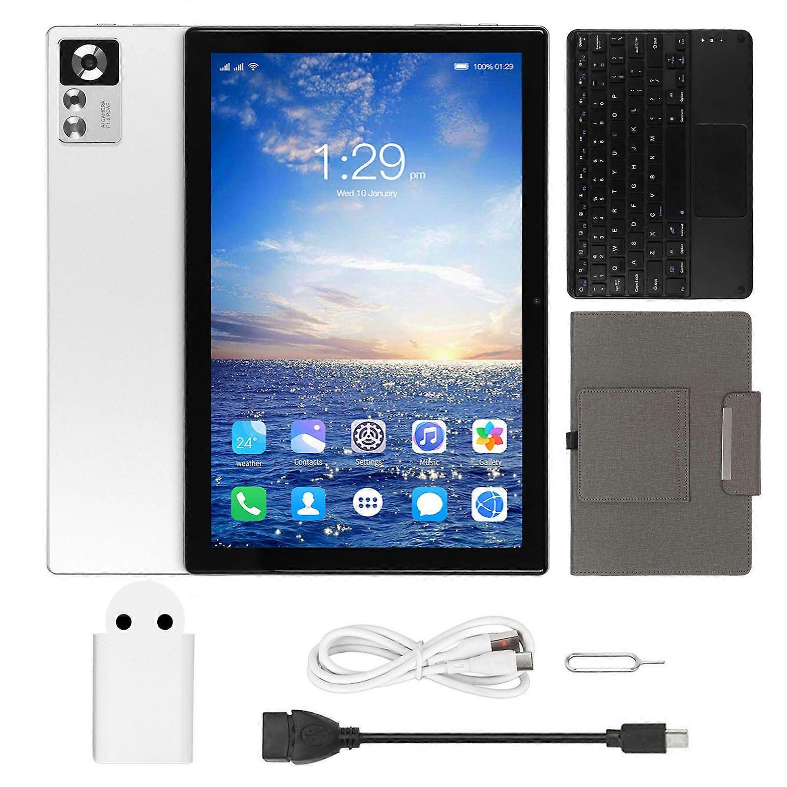 10.1 Inch FHD Tablet with Octa Core CPU, 8GB RAM, 256GB ROM, 7000mAh, BT Keyboard, 5G WiFi