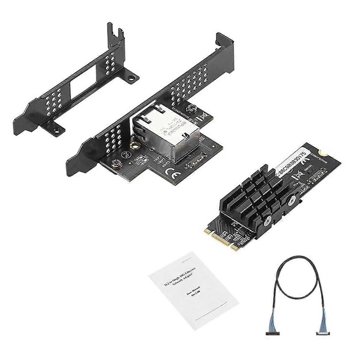 M.2 to Single Port 10 Gbase Ethernet Gigabit Nic B Key M Key 10G/2.5G/1000M RJ45 Lan Network Adapt