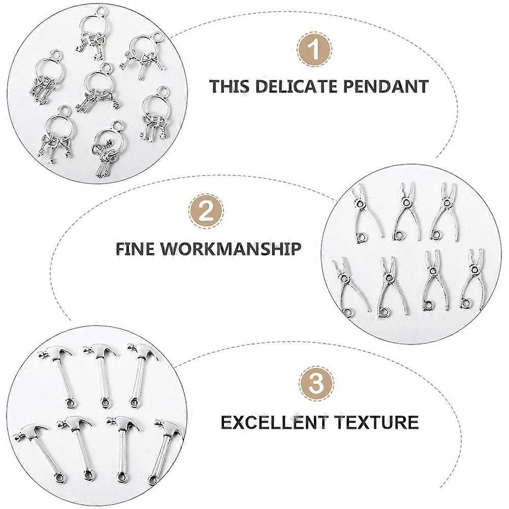 Ancient Silver Alloy Pendant for Jewelry Making 60Pcs DIY Handmade Charms