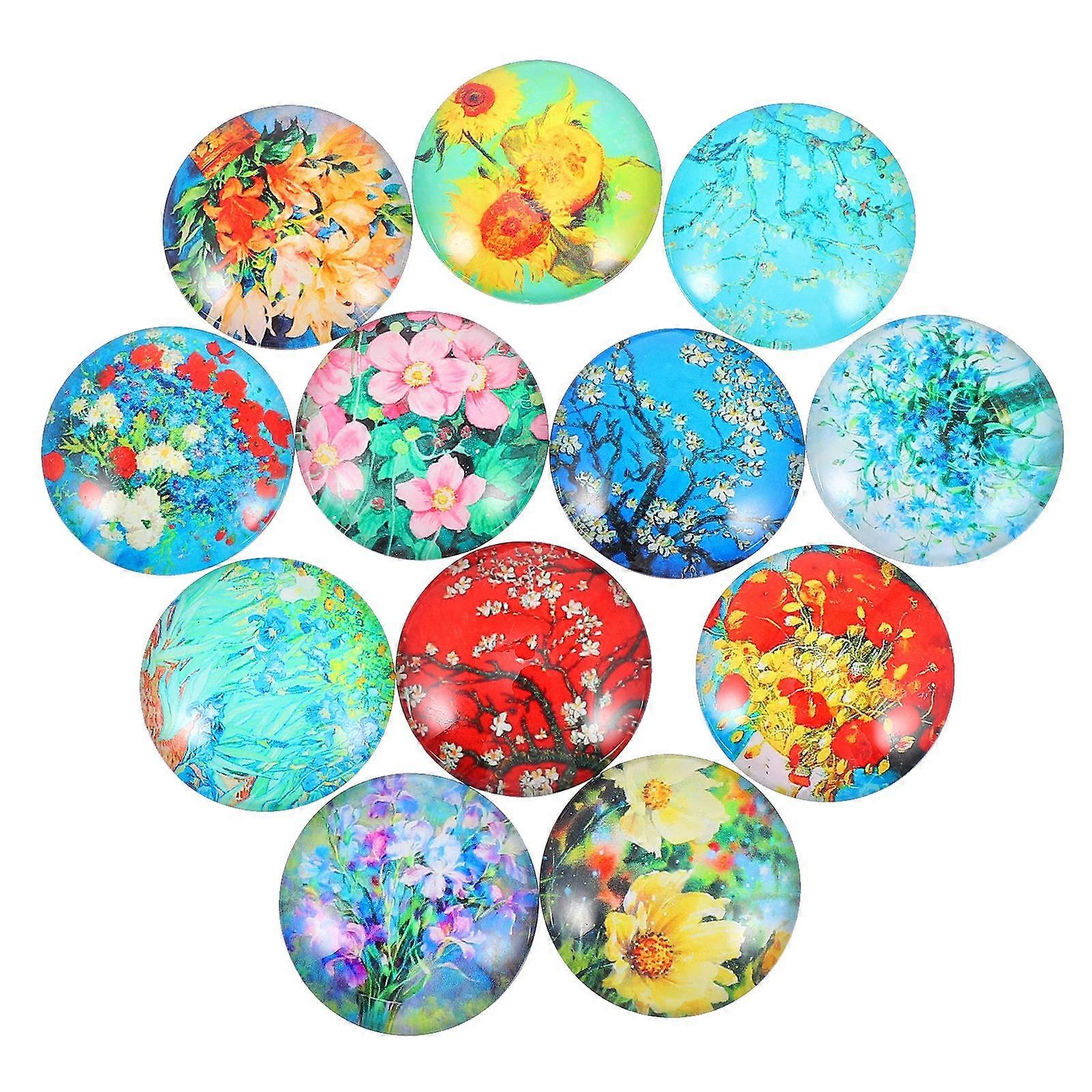 Unique Glass Charms 12Pcs Flower Patches For DIY Jewelry Making Ideal For Gift Giving And Craft Projects