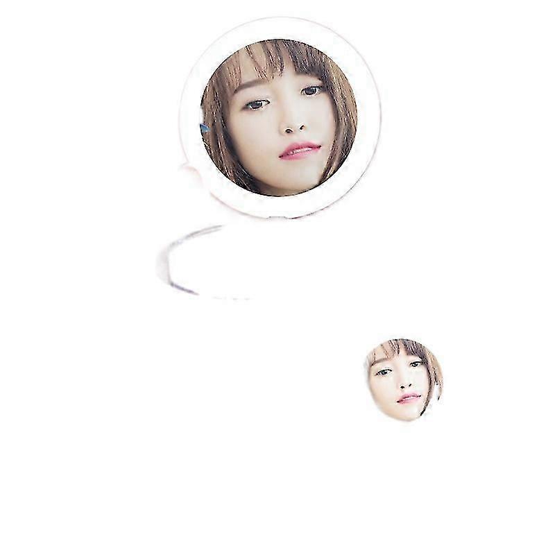 portable led makeup mirror foldable round small handheld