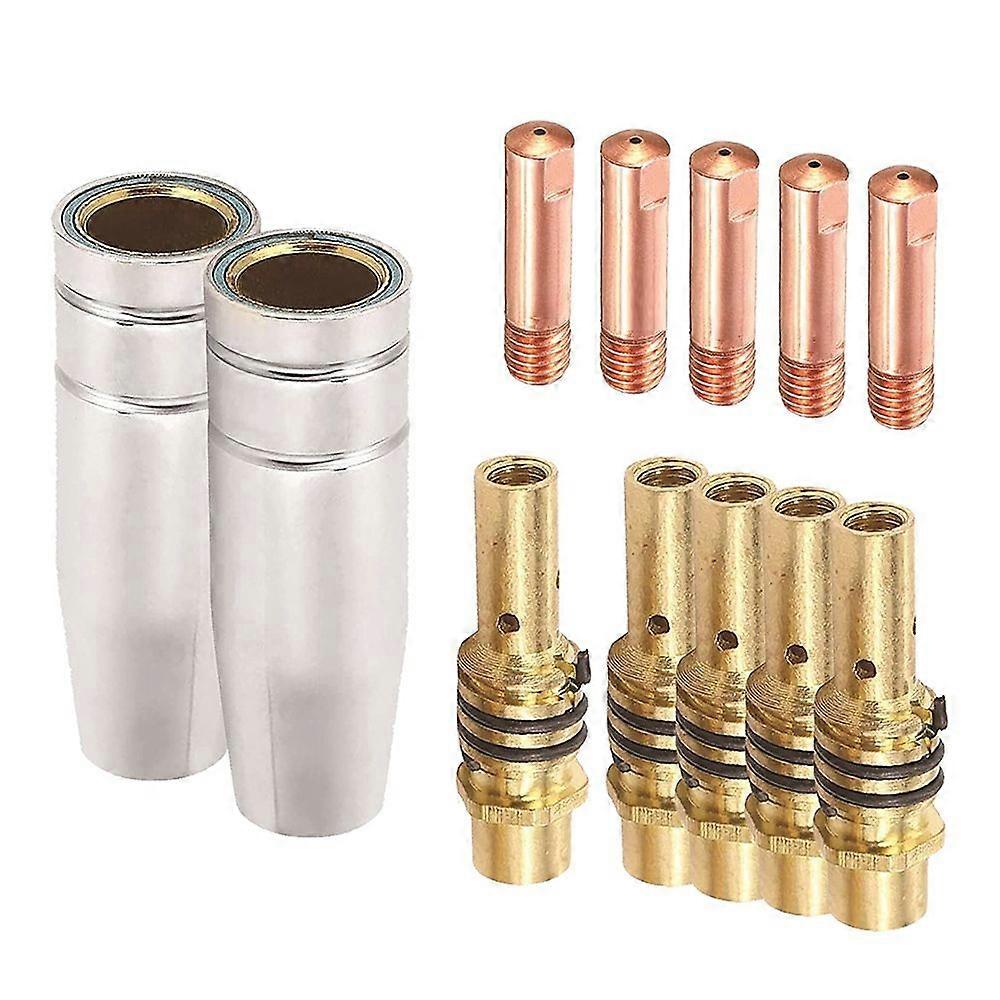 Nozzles Contact Tips Holders Welding Parts Set Mig Welder Consumable Accessory Fit for 15AK Torch W