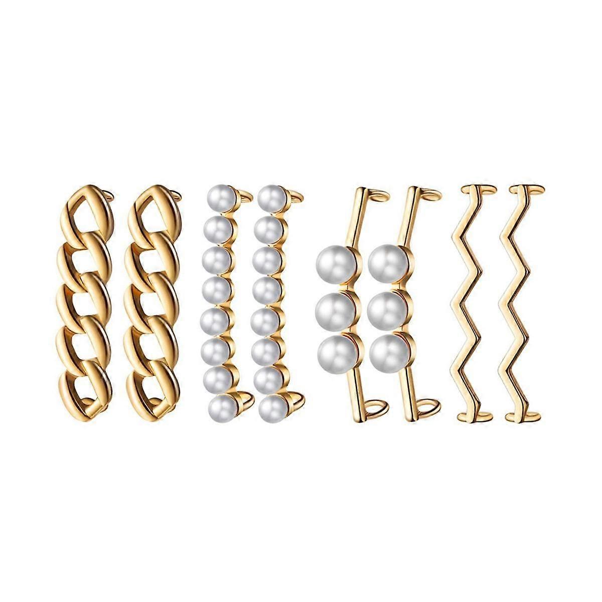 8Pcs Shoelace Buckle for Sneakers Shoelaces Decorations DIY Decorative Shoe Clips Faux Pearl Shoes