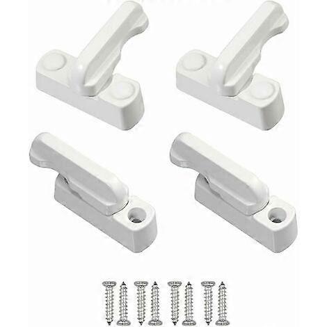 4Pcs Security Locks, Window Rotation Limiter with Screws, White Window Locks