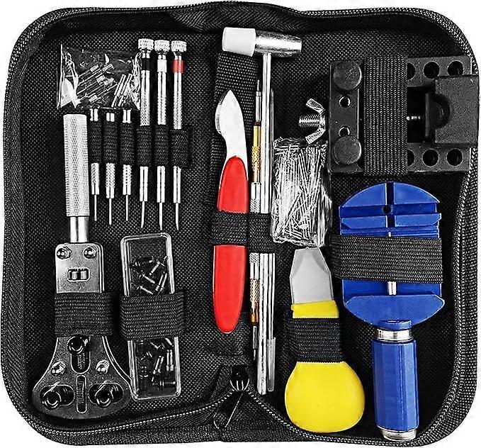 Watch Tool Set, 147 Pieces, Professional Watch Repair Watchmaker Tools, Watch Tool Kit with Adjustable Case Opener(black)