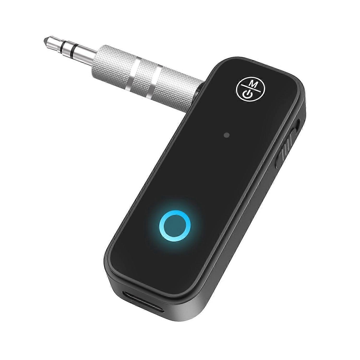 Aux Bluetooth Adapter for Car, 2 in 1 Bluetooth Transmitter Receiver for Hands-Free Call, Noise Cancelling 3.5mm AUX Bluetooth 5.0 Receiver for Home S