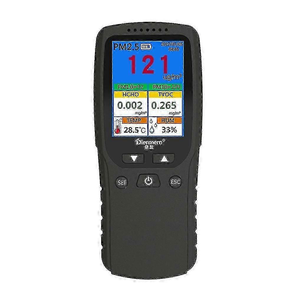 9 In 1 Air Quality Monitor Indoor Outdoor Pm2.5, Pm1.0, Pm10, Hcho, Detector Tester Temperature And