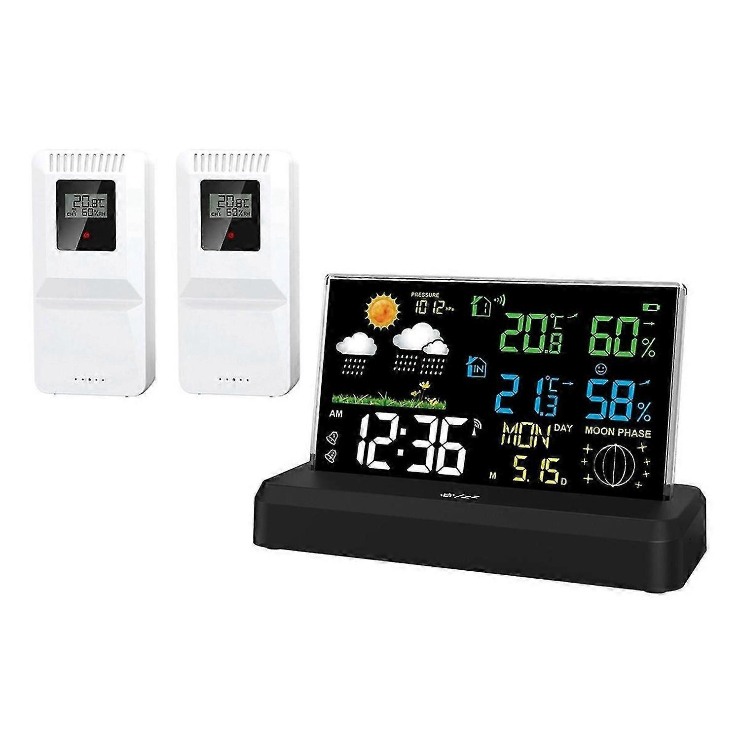 One-to-Two Weather Station Forecast Meteorological Clock EU Plug A