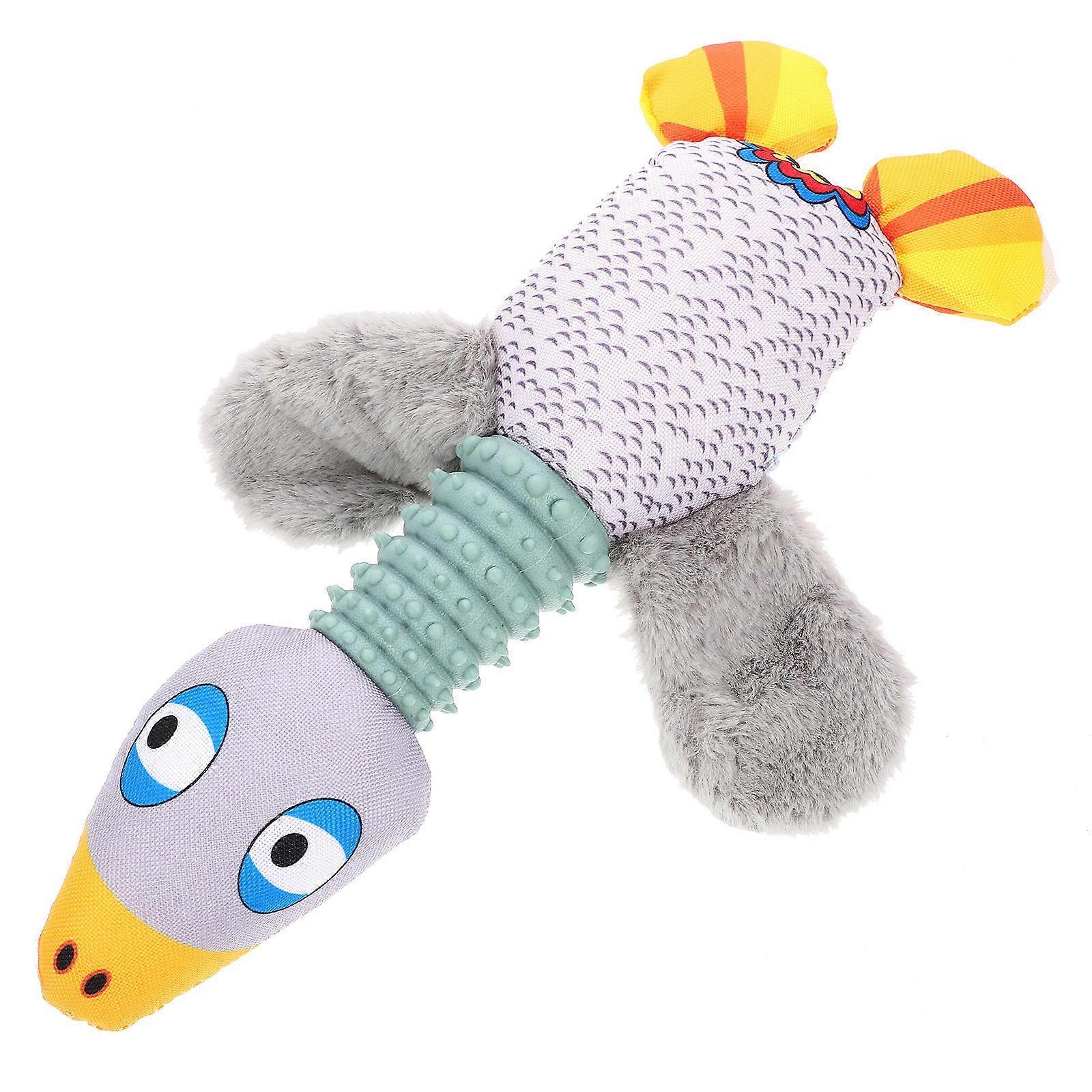 Pet Chew Toy Plush Interactive Toy for Pet Playing 2Pcs Light Grey