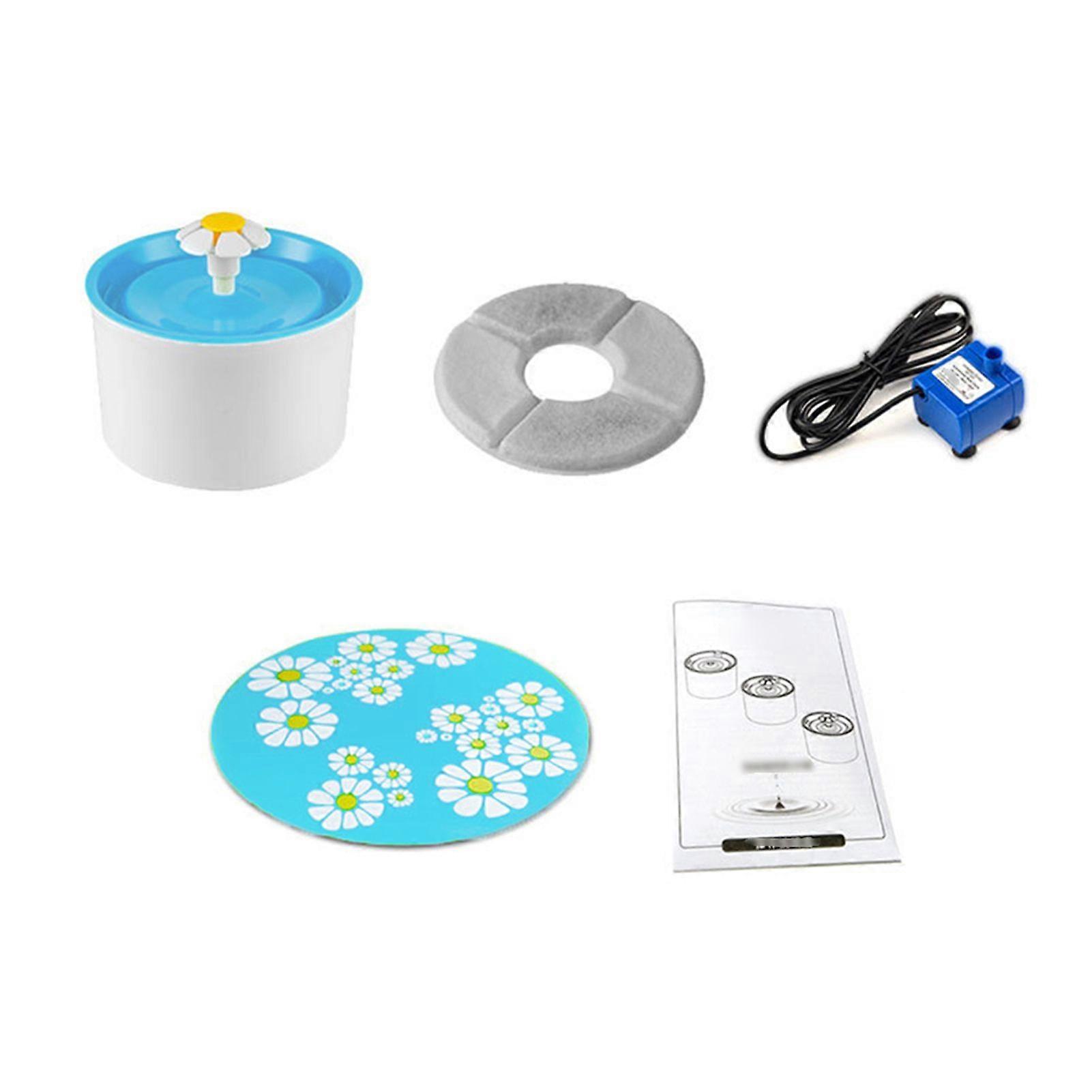 1.6L/54OZ Pet Water Fountain with 3 Filter 1 Silicone Mat Automatic Cat Drinking Fountain with 3 Modes LED Light Ultra-quiet for Cat Dog Other Pet