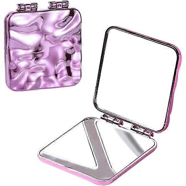 Small Purple Pocket Mirror Portable Makeup Mirror Double Sided