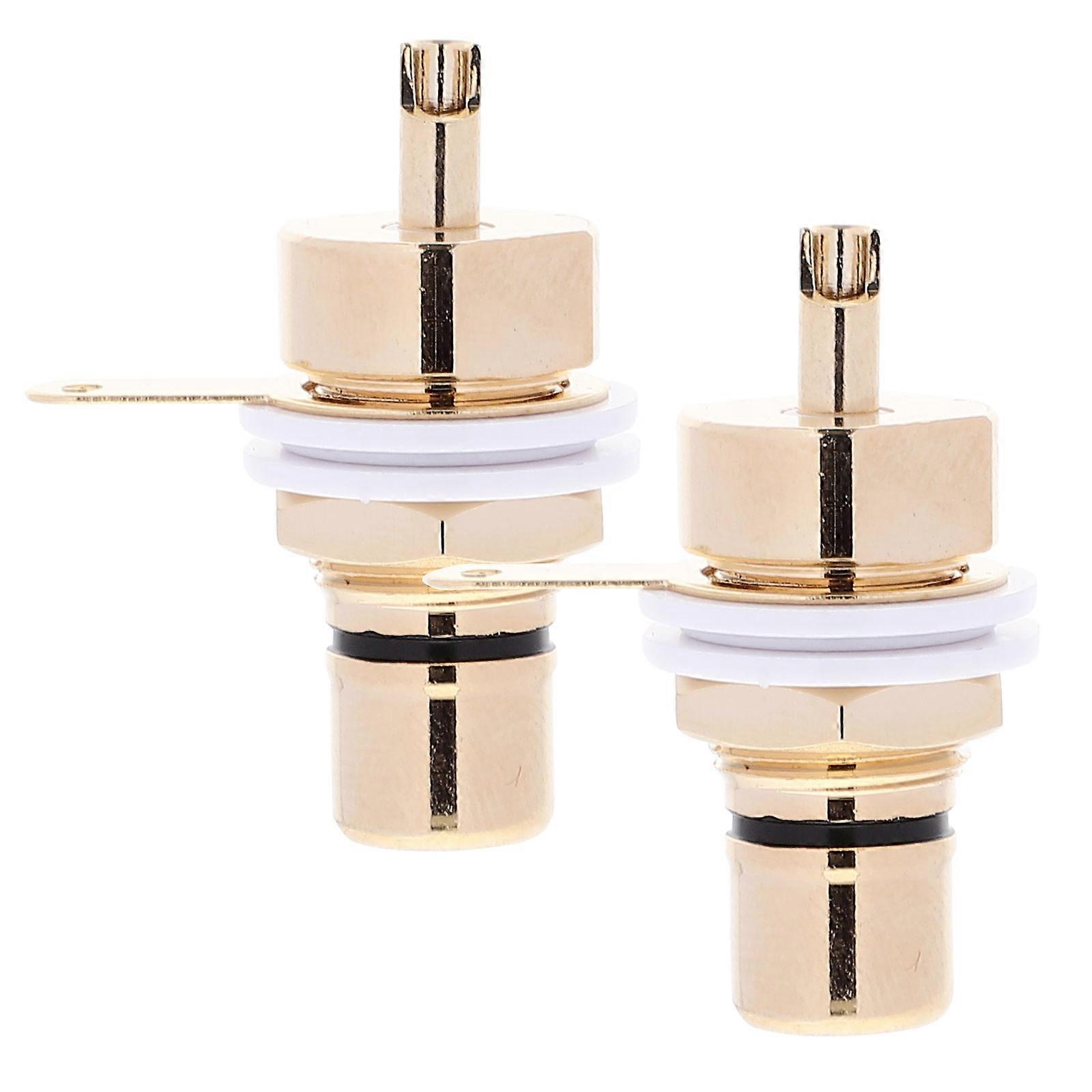 Audio Setup Improvement Rca Female Connector Panel Mount Plug Adapter Copper for Signal Transmission 2Pcs