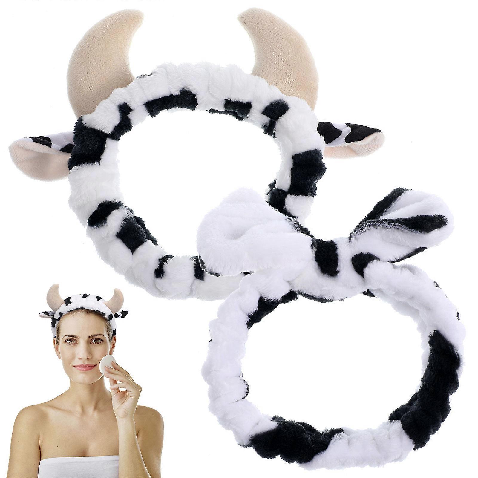 Cow Pattern Headband Face Wash Headband for Daily Use 6Pcs Assorted Color