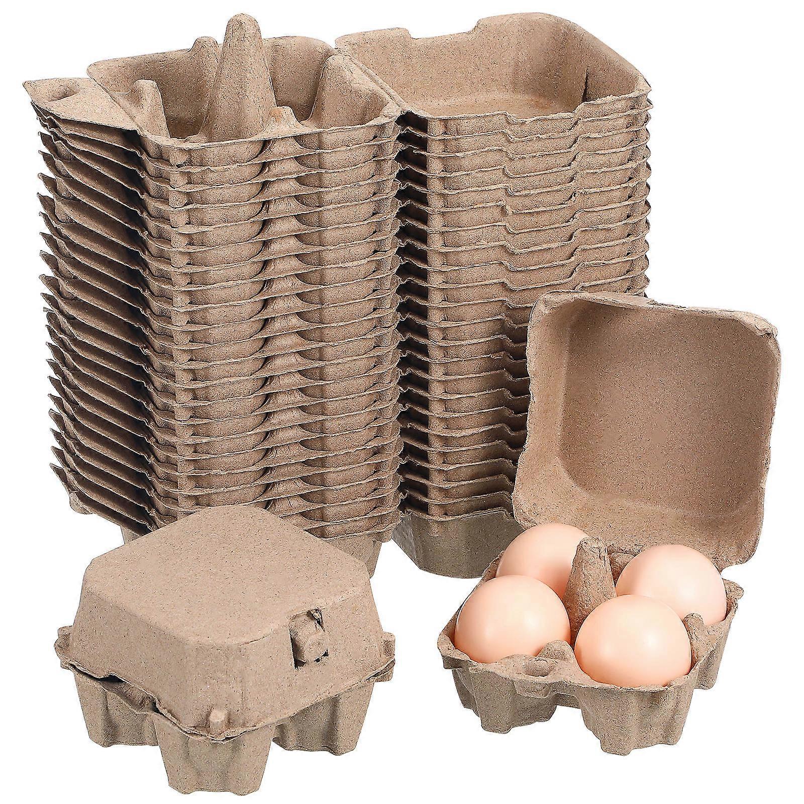 Egg Carton Paper Pulp Household Egg Storage Kitchen Use Brown Material 25Pcs