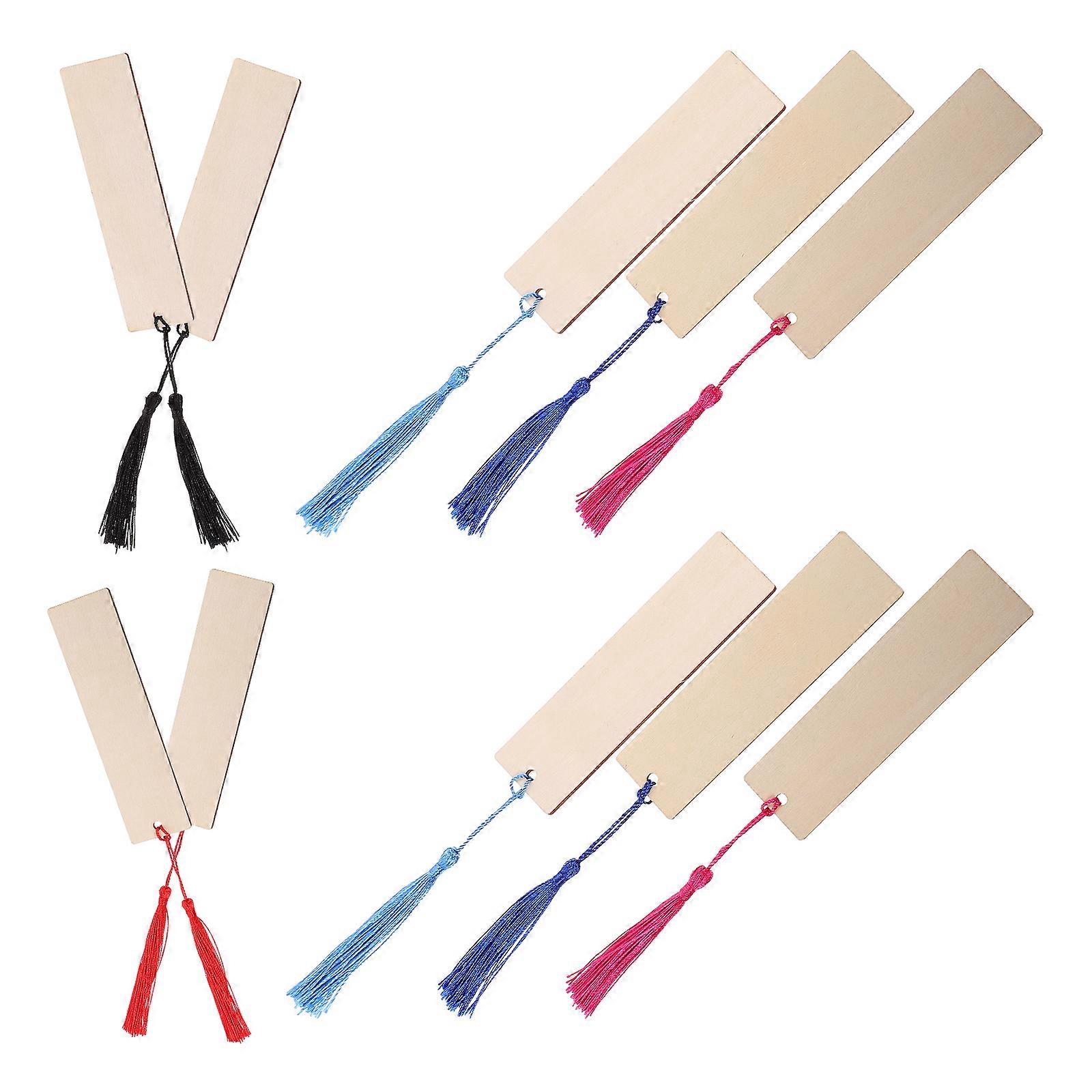 DIY Wood Blank Bookmarks for Hand Painted Crafting 100Sets in Beige