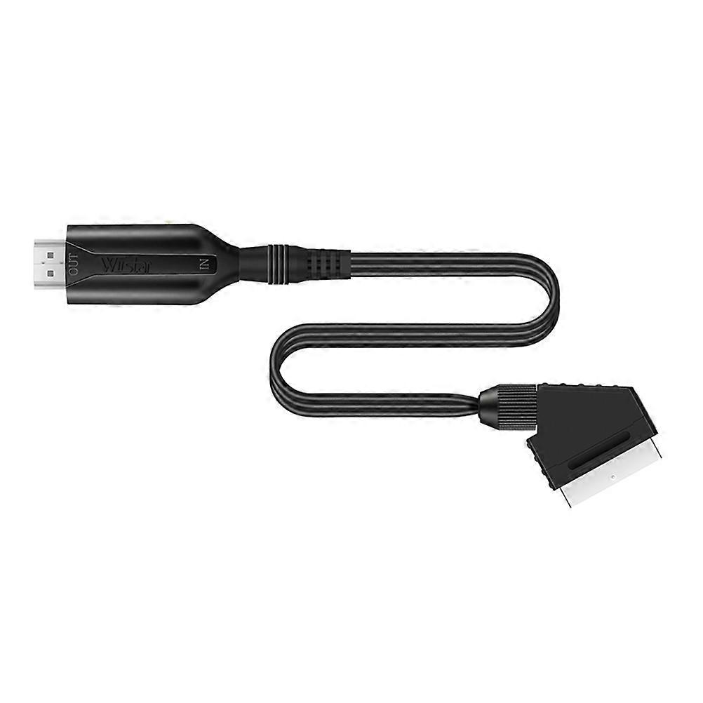 Scart Video Converter Adapter Cable for Home Entertainment TV Connection Rubber Copper Material Signal Conversion 1Pcs