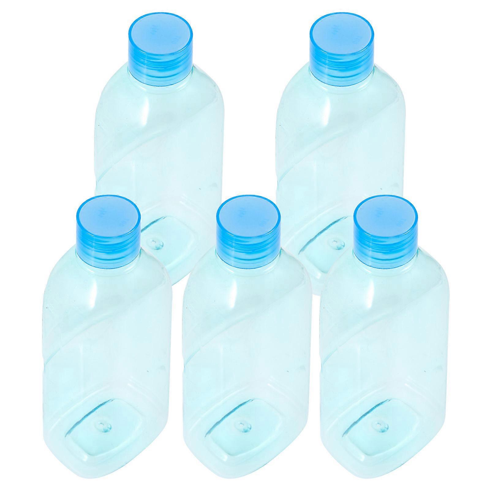 Tiny Travel Bottles 5Pcs Square Empty Bottles For Eye Leak-Proof Blue Plastic Storage