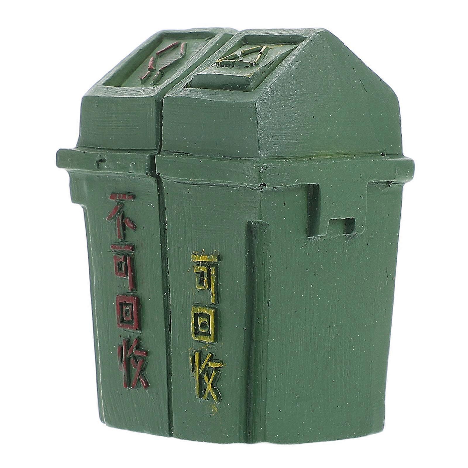 Tiny Garbage Container Resin Trash Bin for Decor 5Pcs Realistic Miniature
