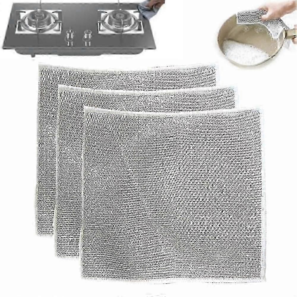 2-4pcs Multipurpose Wire Dishwashing Rags For Wet And Dry Cleaner Dish Cloths