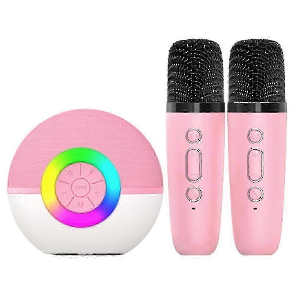 Karaoke Machine Portable Bluetooth Speaker With 2 Wireless Microphones