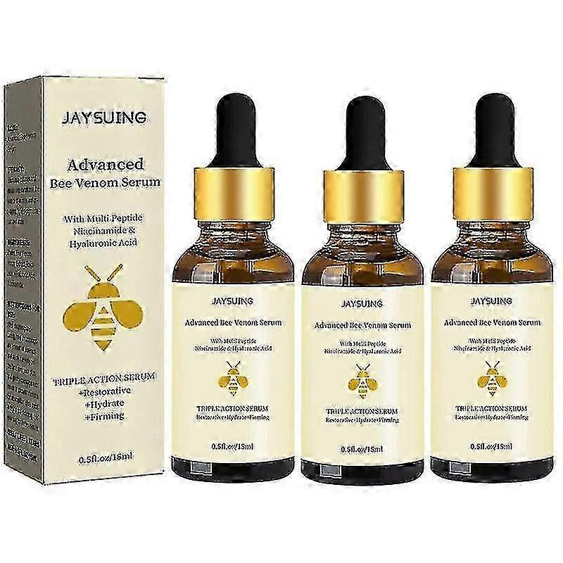 3-Pack Advanced Bee Venom Serum - Anti-Aging Honey Essence for Wrinkle Reduction and Moisturizing