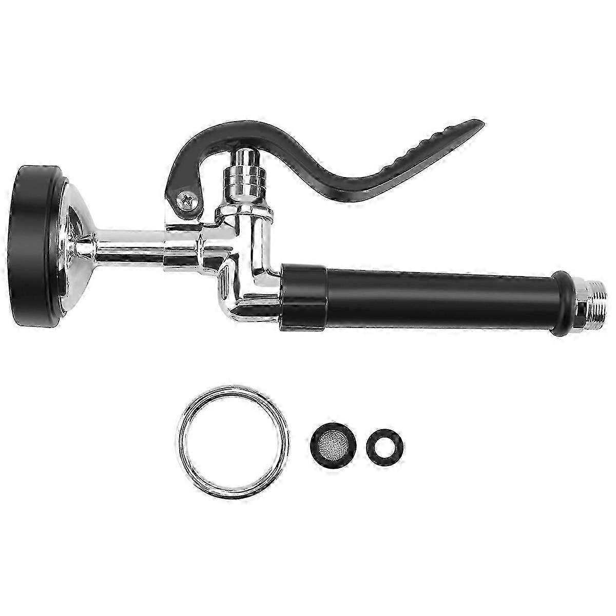 قبل شطف البخاخ أجزاء صنبور المطبخ التجاري كروم (أسود)