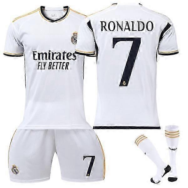 レアル・マドリード ジャージ 23-24 ロナウド 7 新シーズン サッカー ジャージ 大人 子供 子供 26 (サイズ 140-150cm)