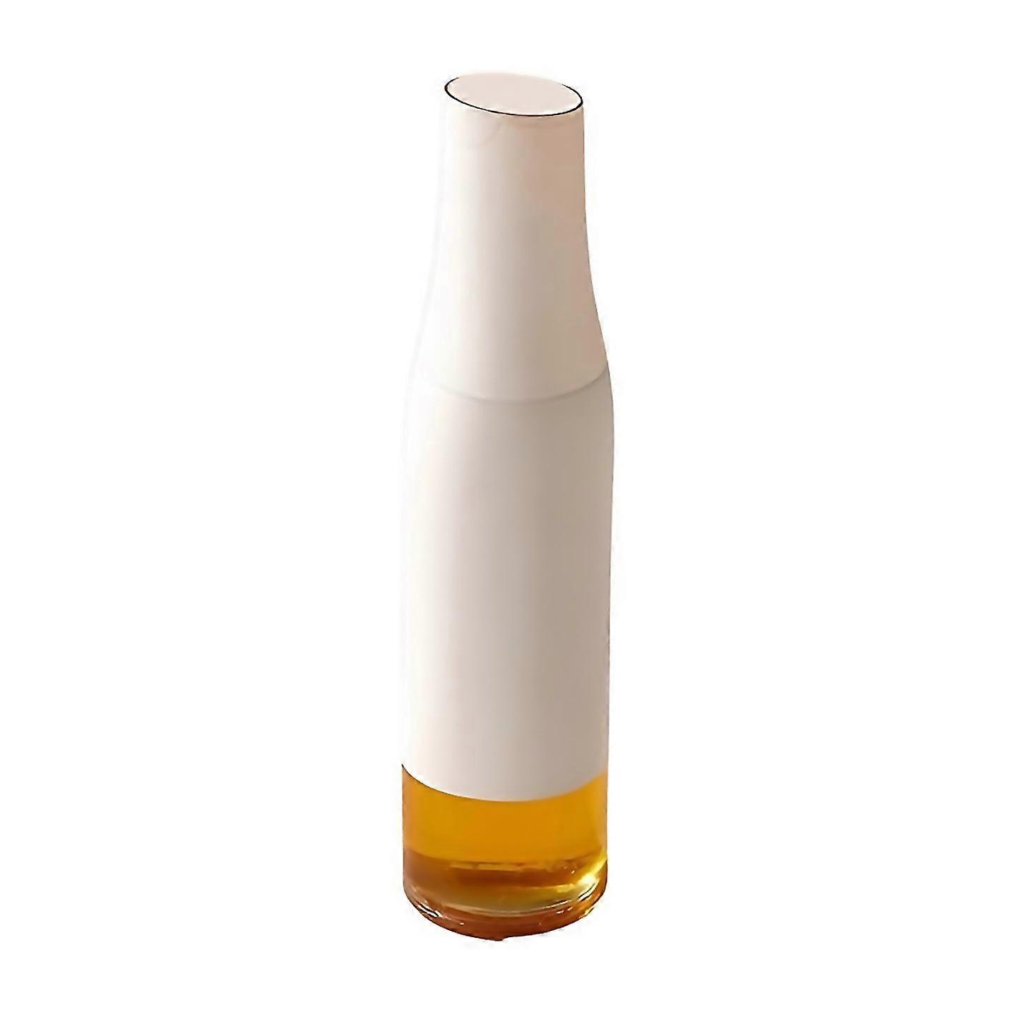 Pour bouteille d’huile en verre interrupteur automatique Récipient de condiment d’huile d’olive blanc
