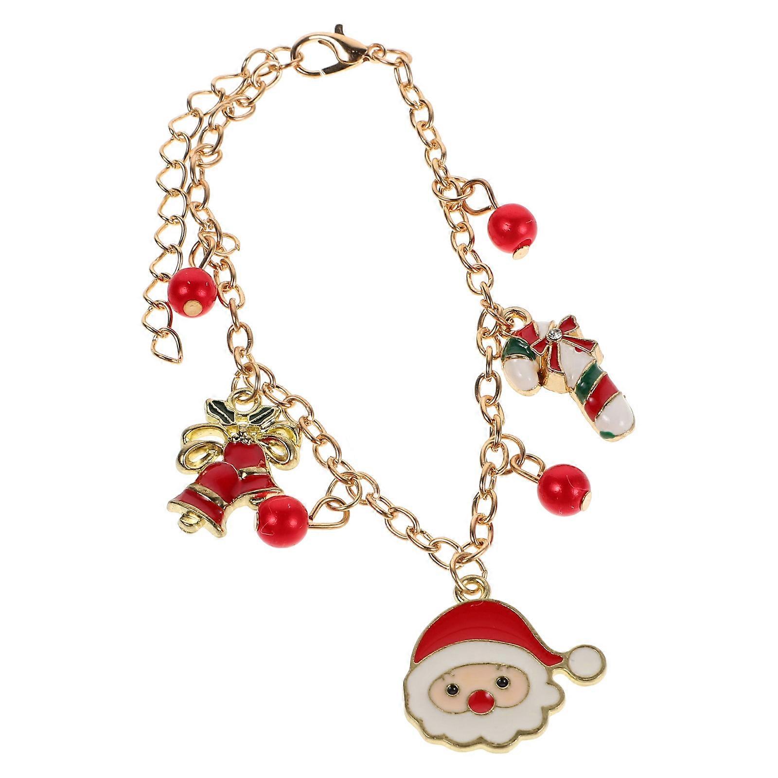Santa Charm Bracelet Adjustable Link Bracelet for Holiday Use 4Pcs Set