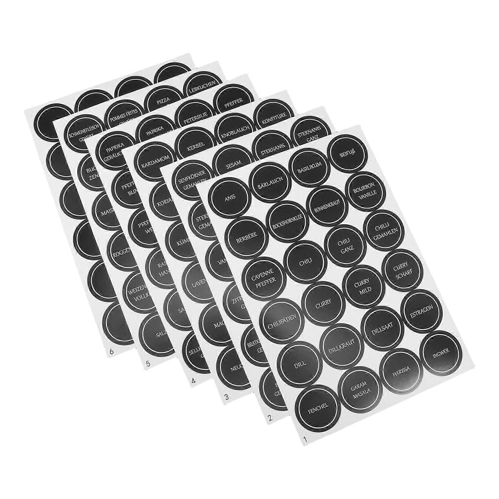 Kitchen Stickers Round Spice Jar Labels for Organizing Pantry 12 Sheets