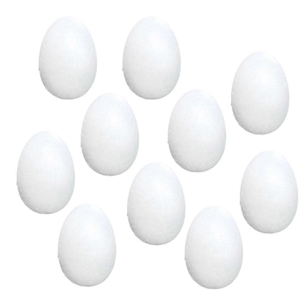 Egg Shaped DIY Craft Foam Balls White Ornaments 10 Pieces