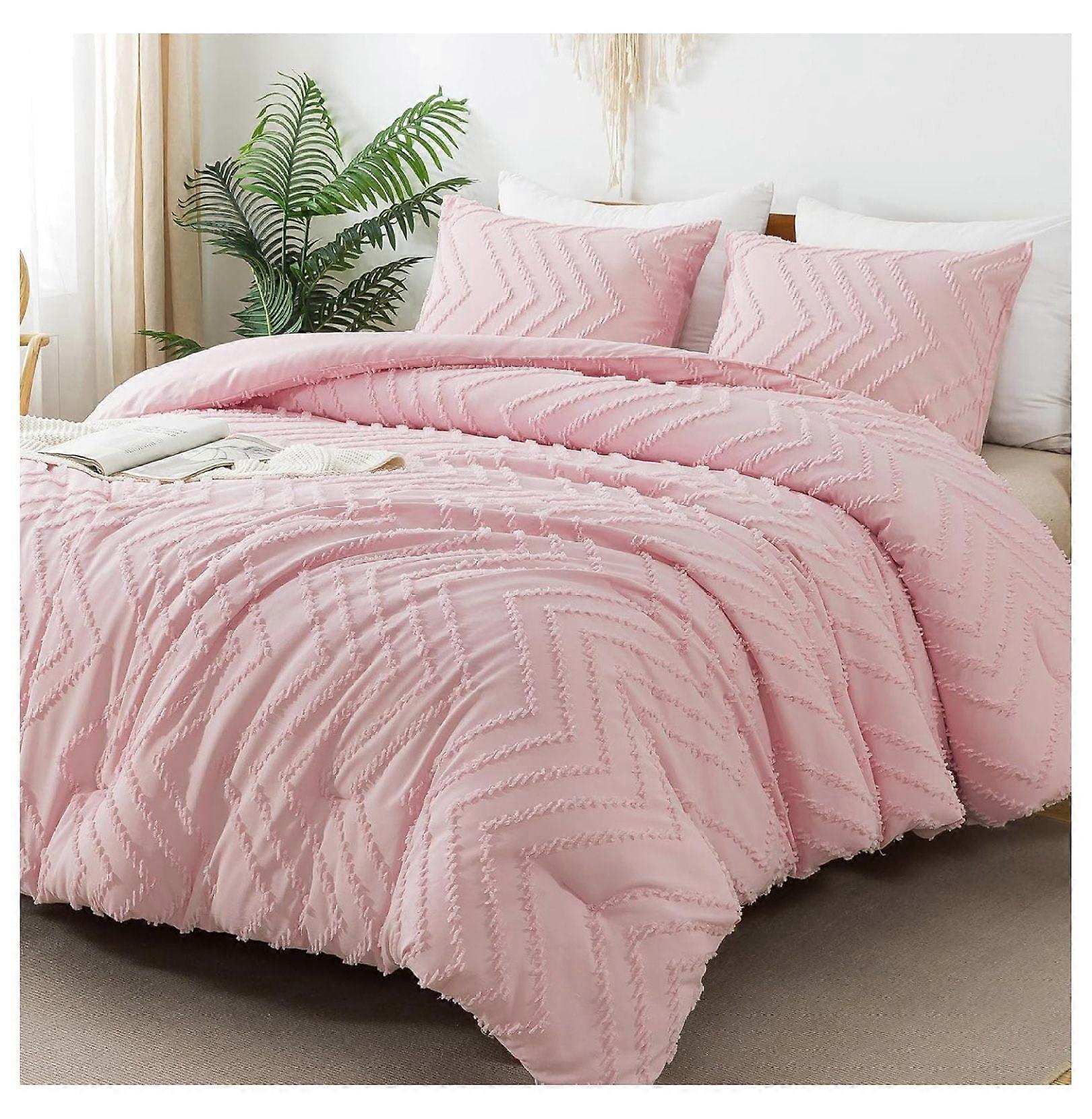 TiaGOC Comforter Set Full, 3 Pieces Boho Tufted Bedding Comforter Set, All Season Fluffy Bed Set (79x90In Comforter & 2 Pillow Shams)