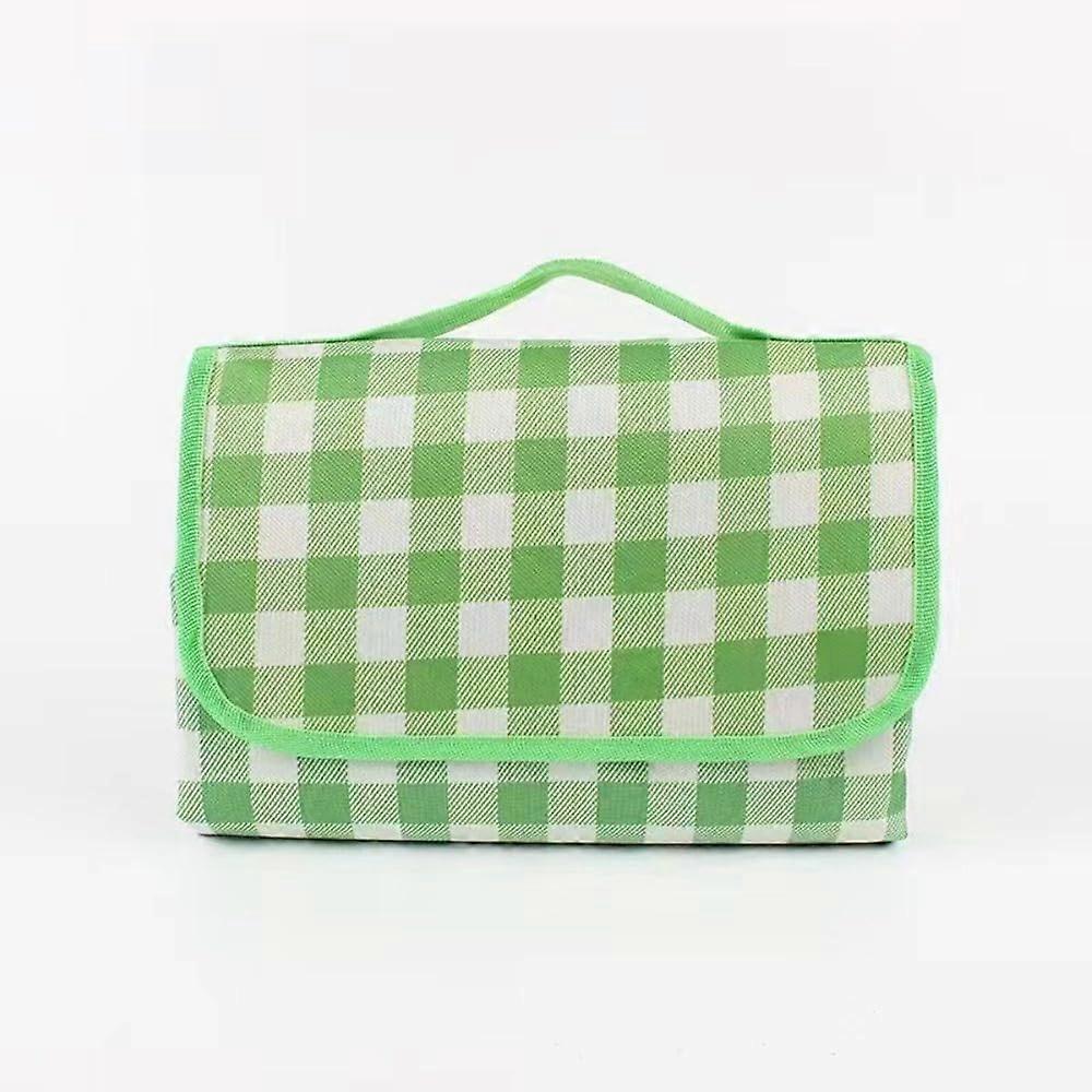 Waterproof Oxford Picnic Mat 600D HeavyDuty Fabric, Foldable, Easy Clean, Green Lattice, 200x200 cm