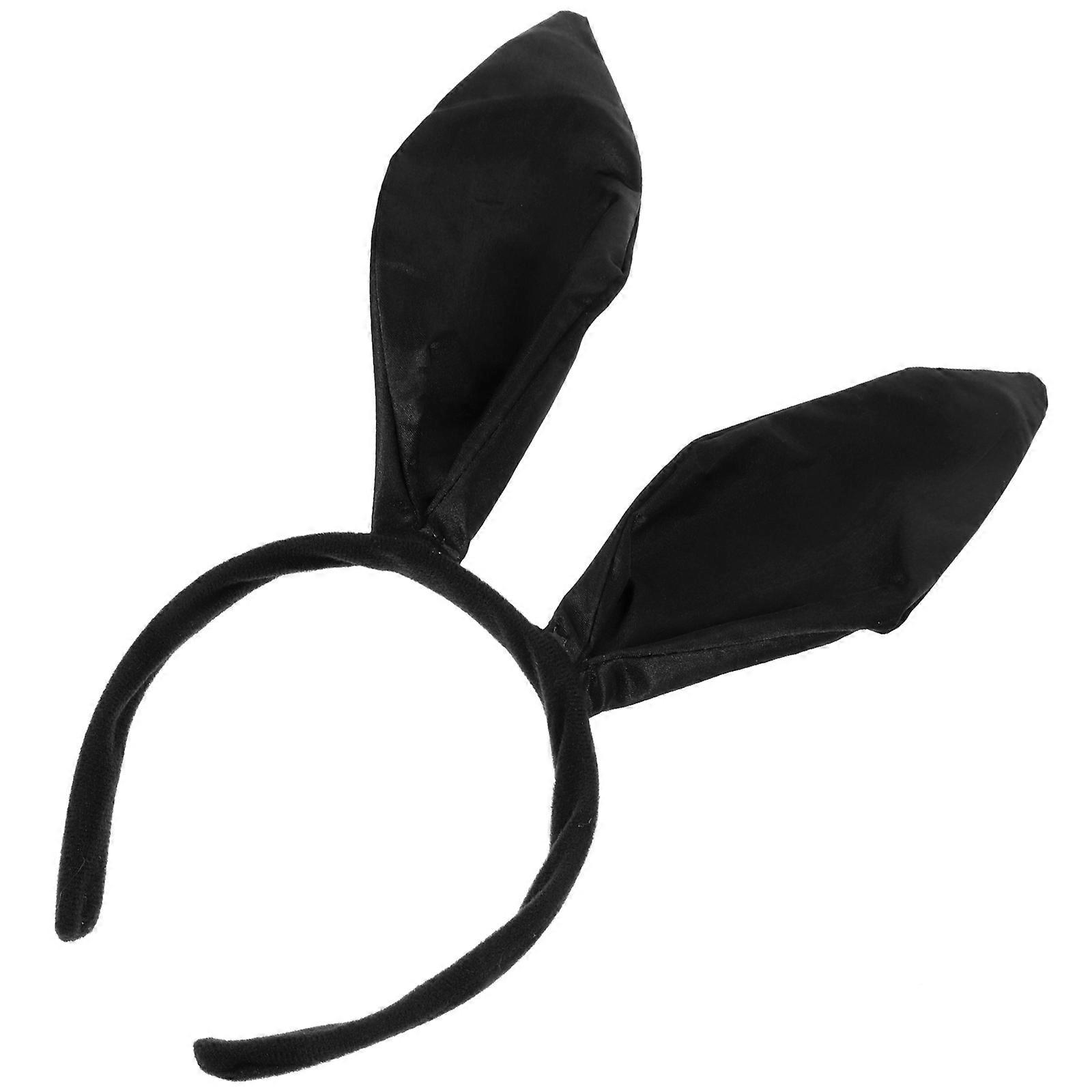 Rabbit Ears Headband Black Cloth for Decoration 2Pcs Party Headband Set