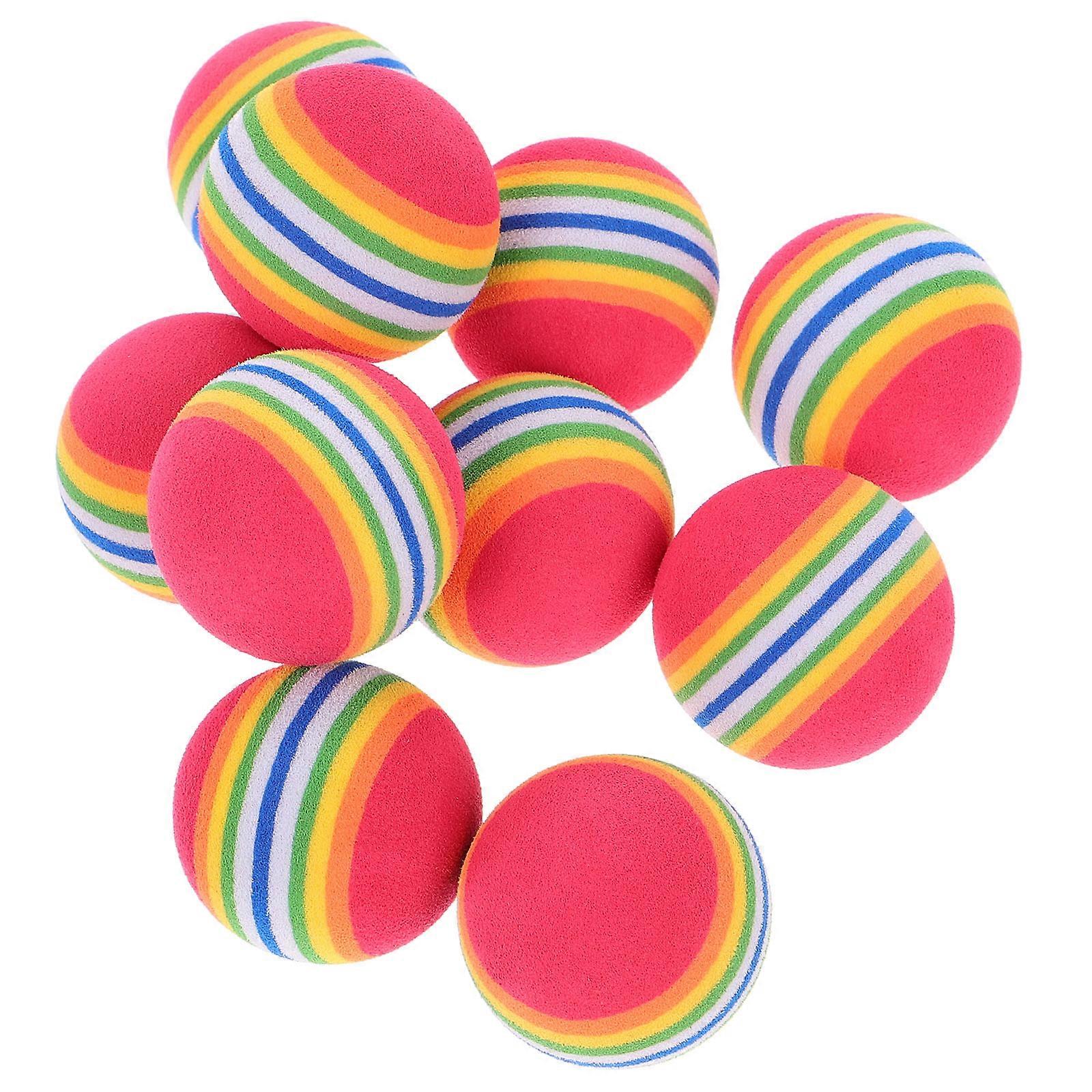 Interactive Cat Toys 10Pcs Rainbow Ball Floating Training Toy For Pets Measuring 3.5X3.5X3.5Cm In